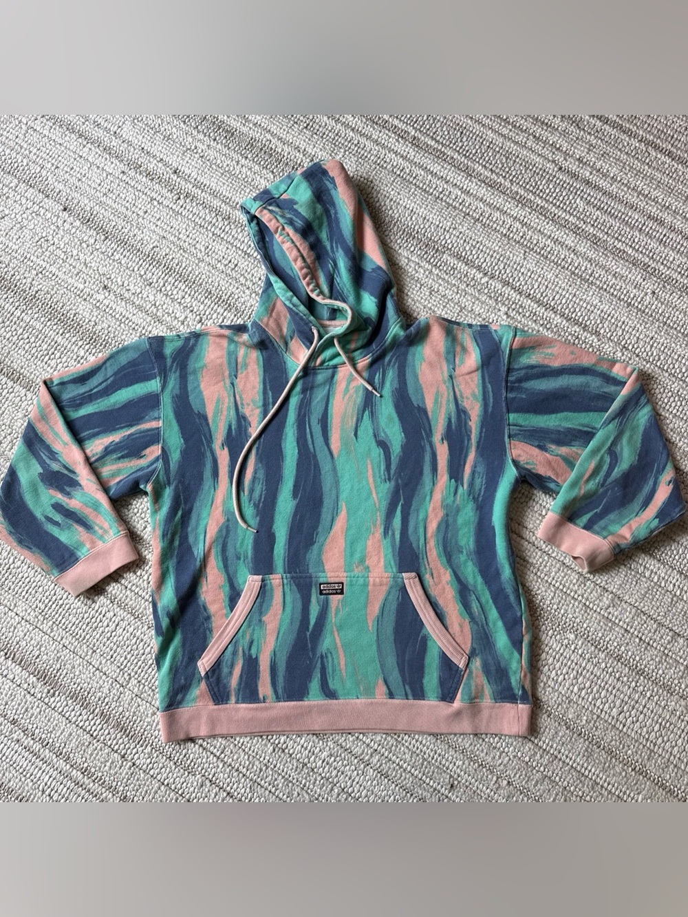 Adidas Originals Men’s FBLA RYV Marbled Paint Pastel AOP Hoodie Sweatshirt M